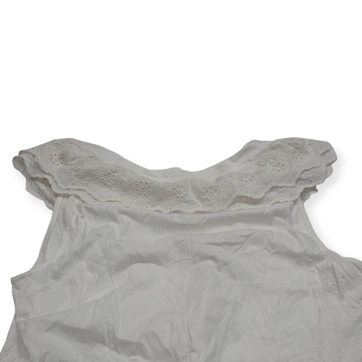 Blusa Ralph Lauren De Mujer Sin Mangas L Blanco Con Olanes