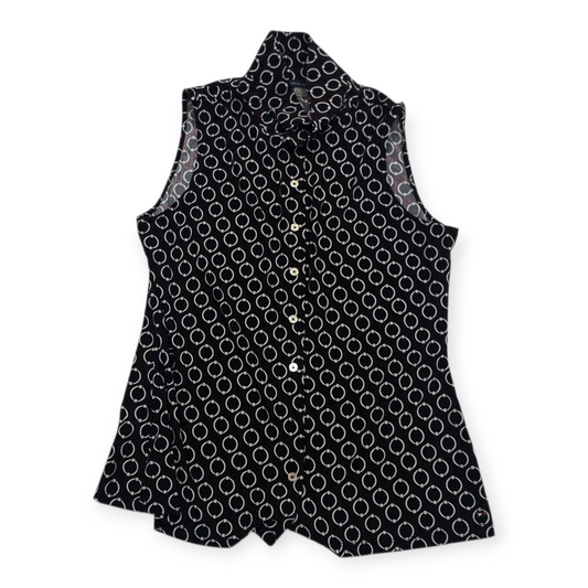 Blusa Tommy Hilfiger Sin Mangas Mediana M Negra Con Circulo
