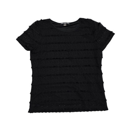 Blusa Karl Lagerfeld Grande L Manga Corta Color Negro