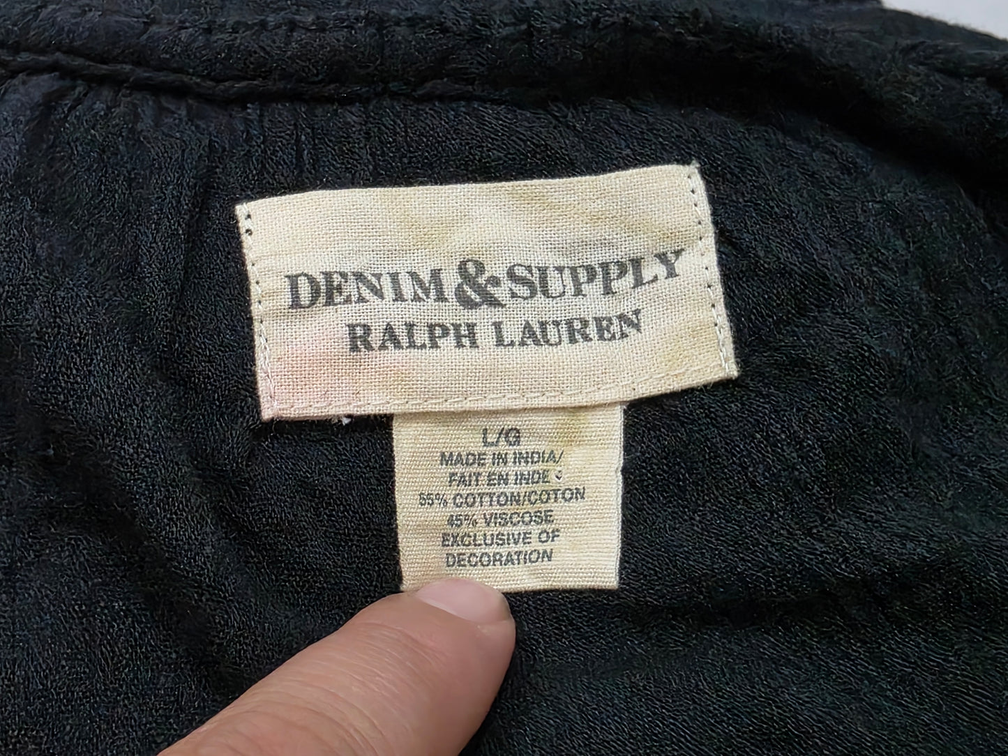 Blusa Campesina Ralph Lauren Denim And Supply Grande L Negro