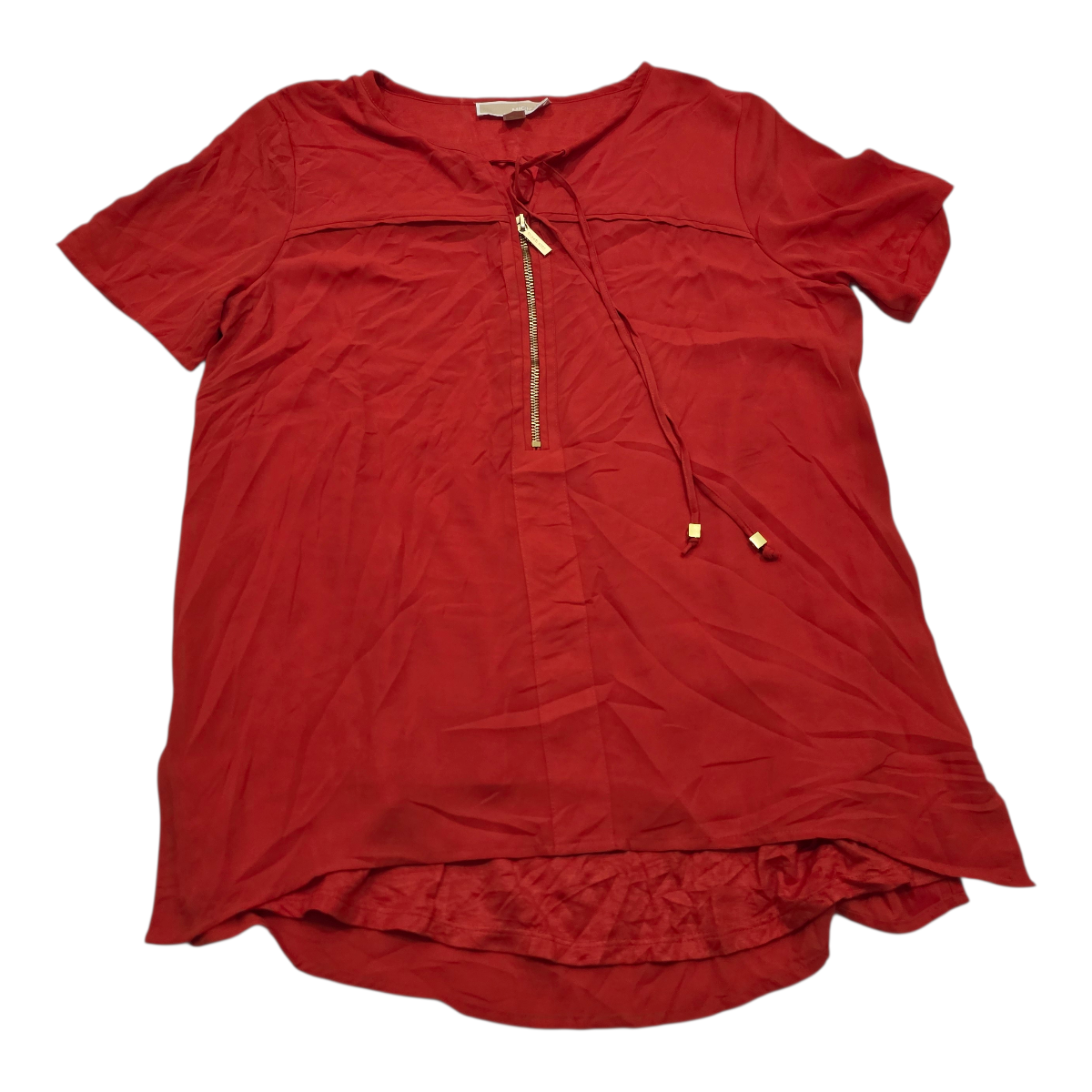 Blusa Michael Kors Talla 6 Manga Corta Con Cierre Dorado