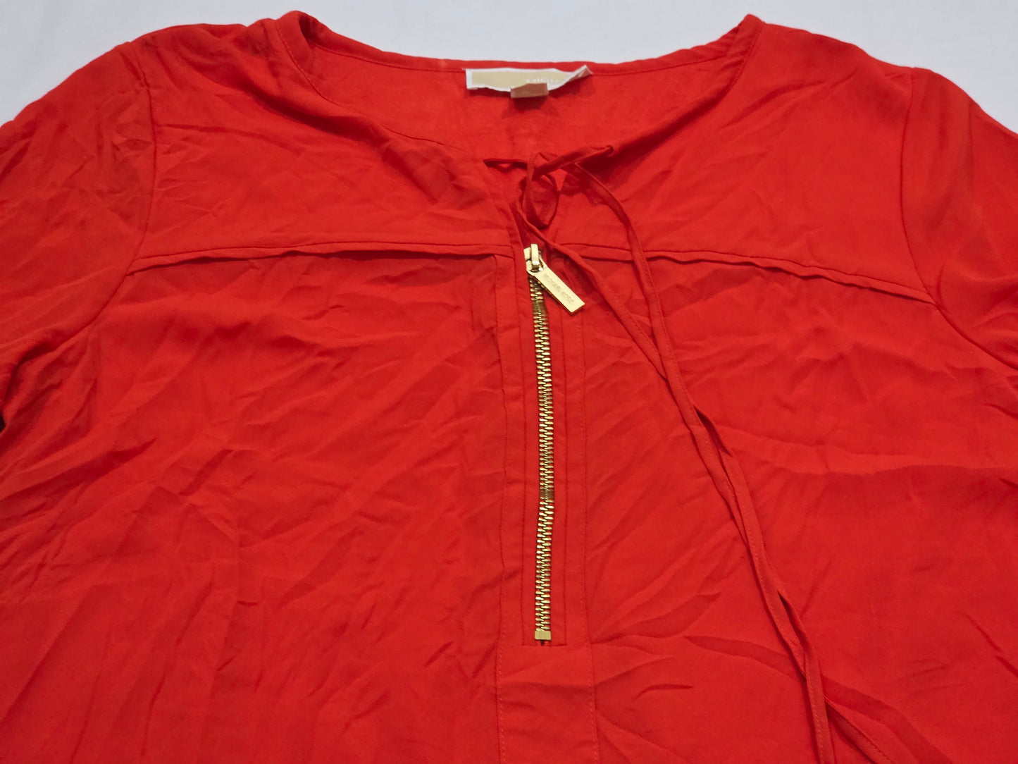 Blusa Michael Kors Talla 6 Manga Corta Con Cierre Dorado