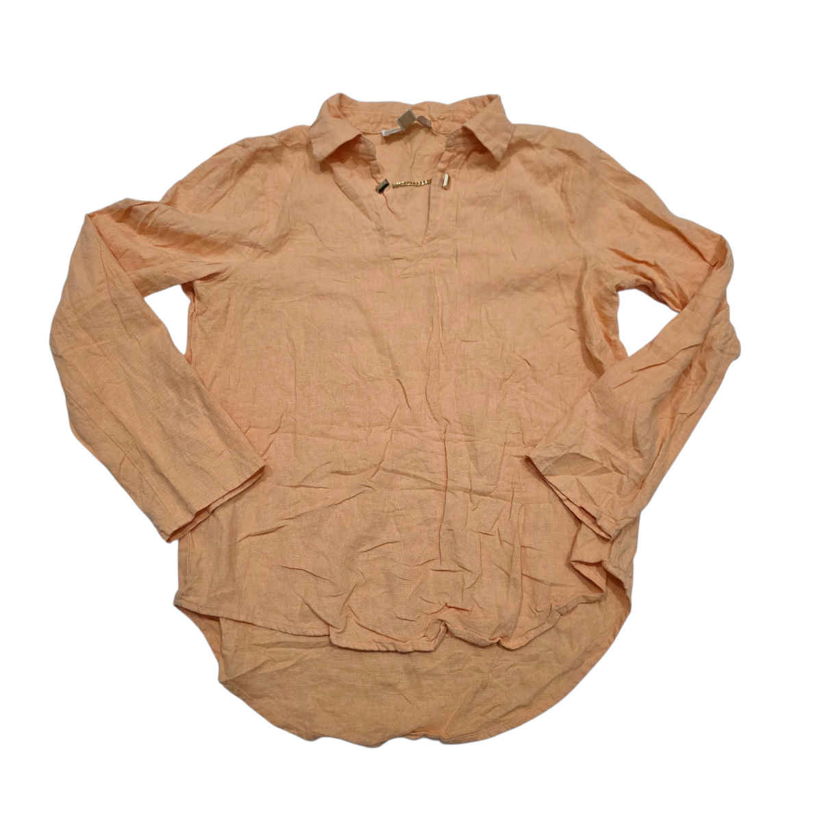 Blusa Michael Kors De Lino Con Viscose M Naranja Con Dorado