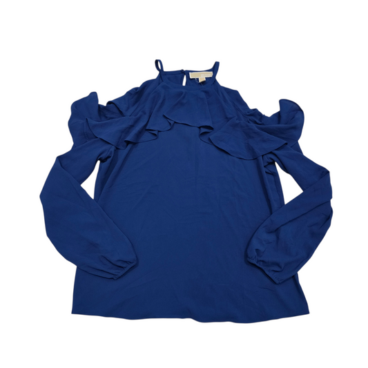 Blusa Michael Kors Hombros Descubiertos M Manga Larga Azul