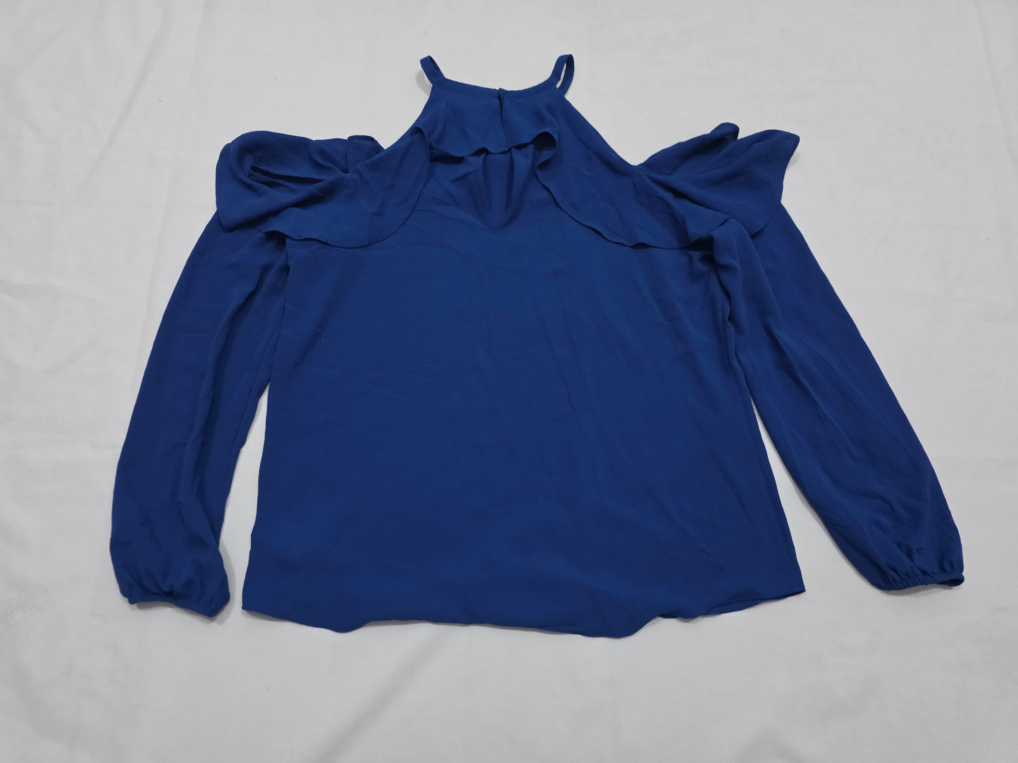 Blusa Michael Kors Hombros Descubiertos M Manga Larga Azul