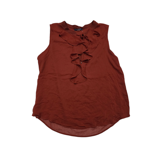 Blusa Tommy Hilfiger D Mujer Con Olanes Xgrande Xl Terracota