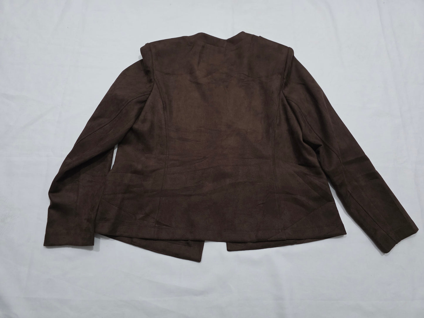 Blazer Tommy Hilfiger De Gamuza Xgrande Xl Café De Mujer