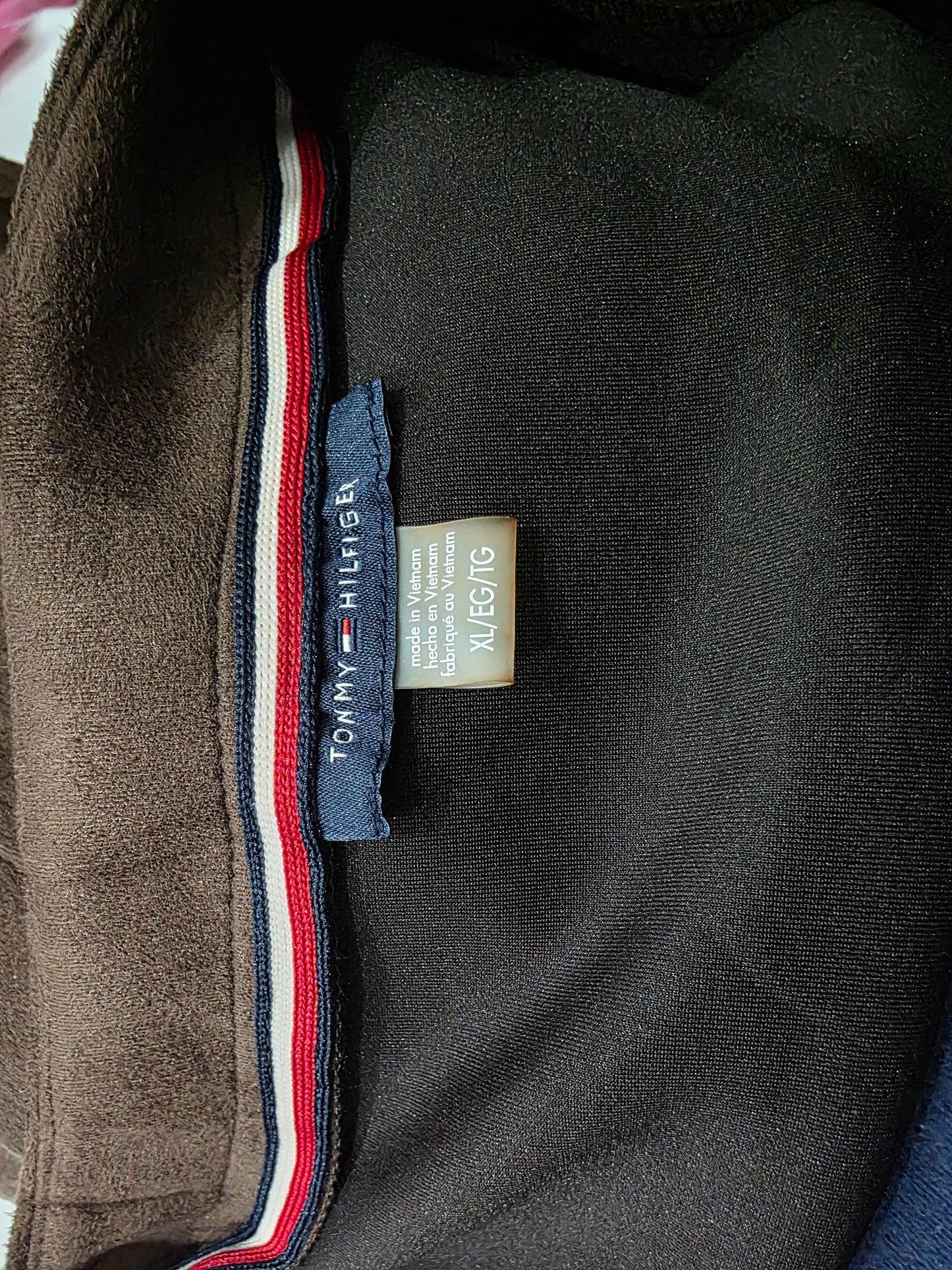 Blazer Tommy Hilfiger De Gamuza Xgrande Xl Café De Mujer