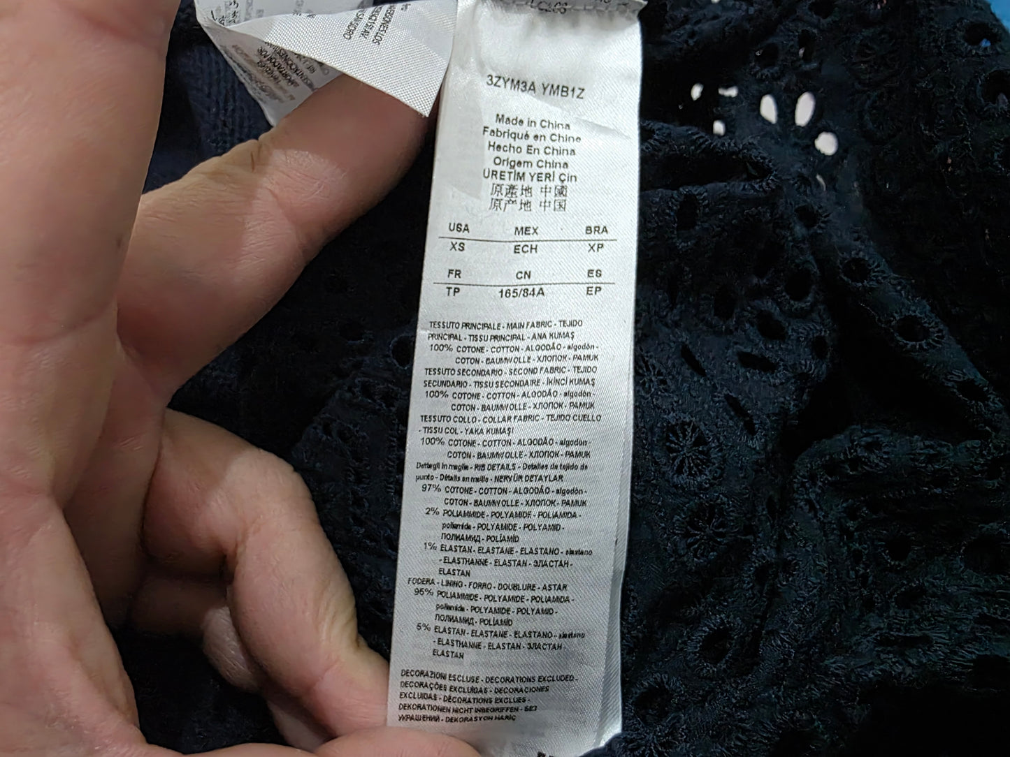 Blusa Armani Exchange Xs Azul Marino Manga Larga De Mujer