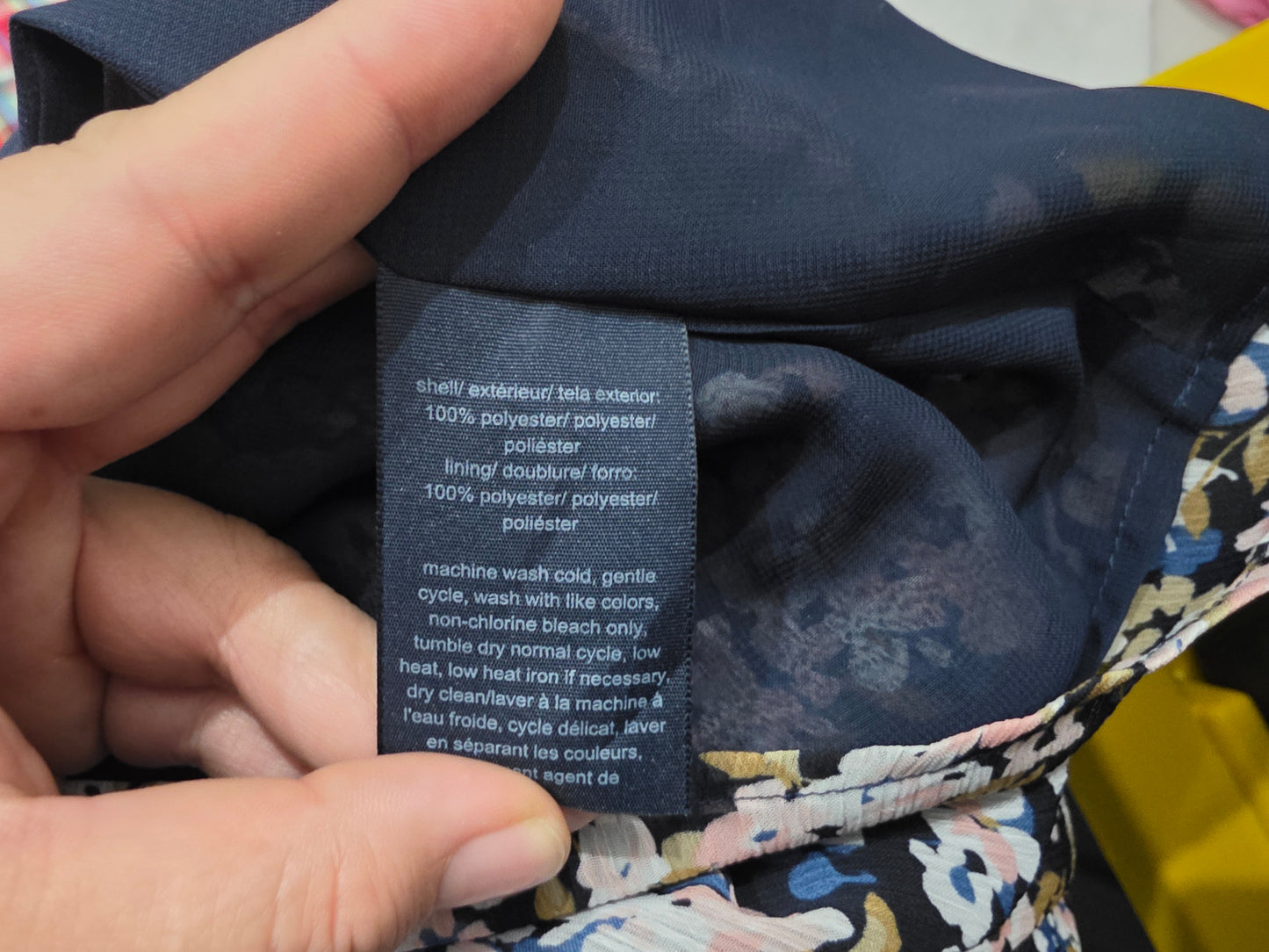 Blusa Floreada Tommy Hilfiger Azul Con Rosa Talla 0x D Mujer