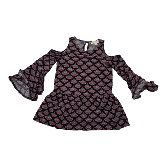 Blusa Michael Kors hombros descubiertos negra/rosa