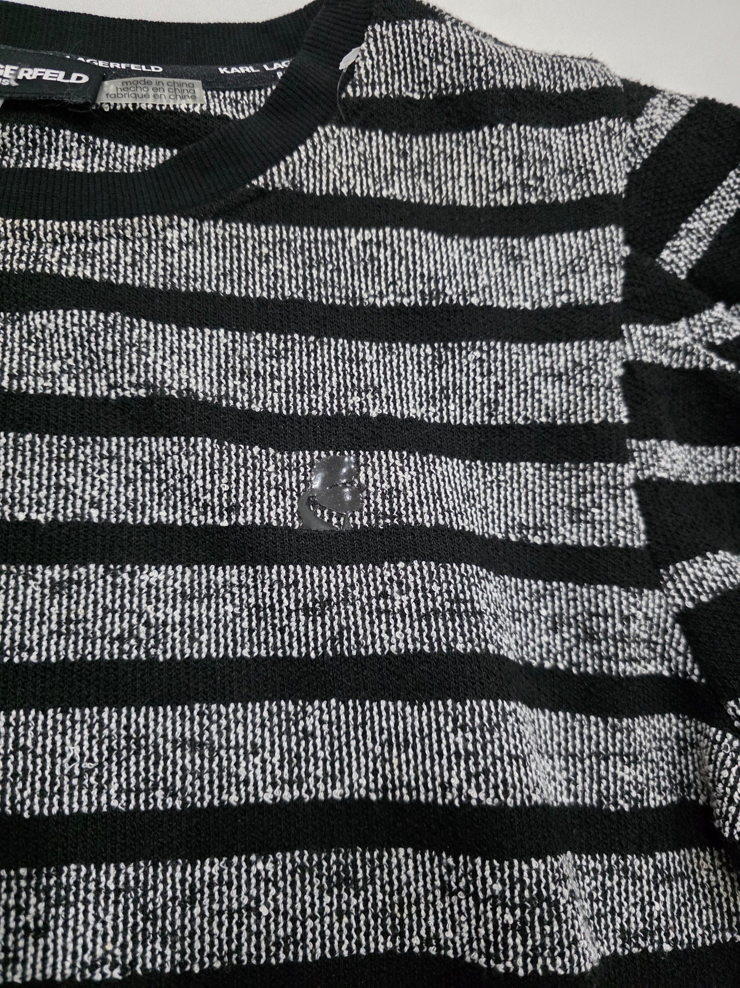 Blusa Karl Lagerfeld de Mujer manga larga gris/negro rayada