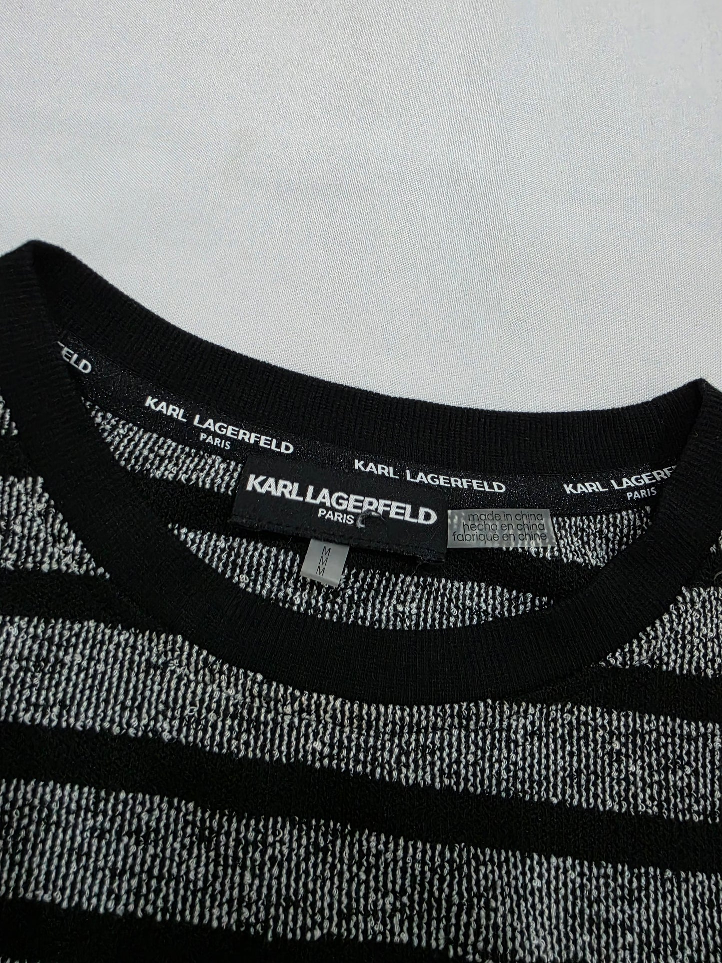 Blusa Karl Lagerfeld de Mujer manga larga gris/negro rayada