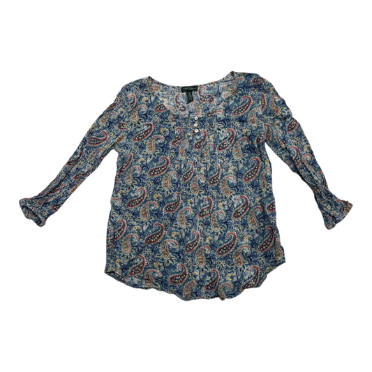 Blusa Ralph Lauren azul acero con figuras
