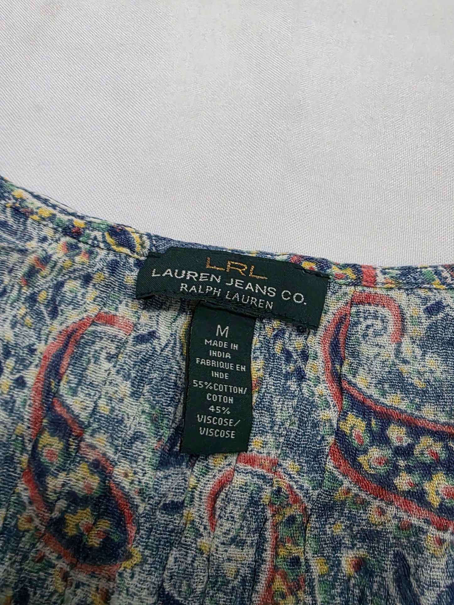 Blusa Ralph Lauren azul acero con figuras