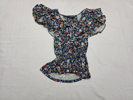 Blusa cruzada Ralph Lauren de Mujer azul floreada