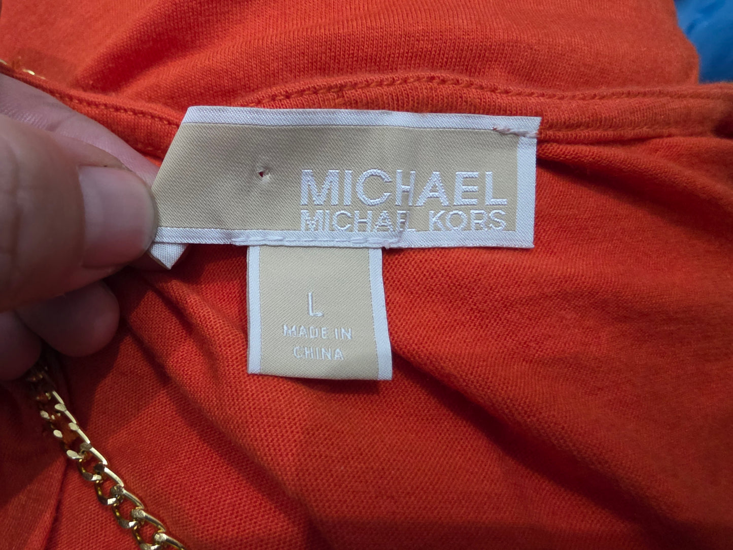 Blusa Michael Kors de Mujer color naranja con cadena dorada