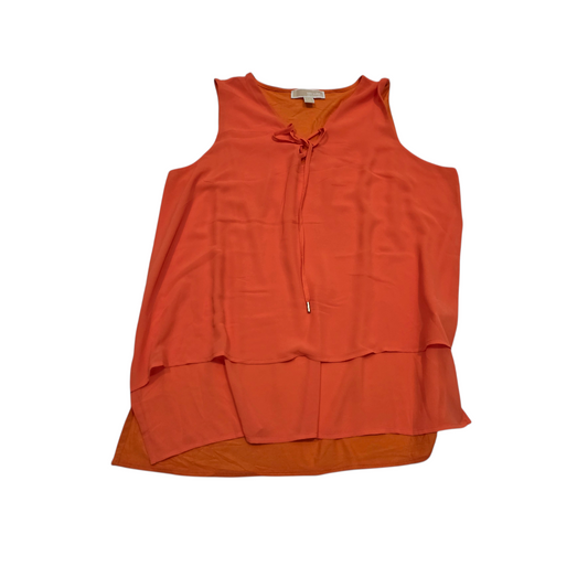 Blusa Michael Kors naranja con cordones sin mangas