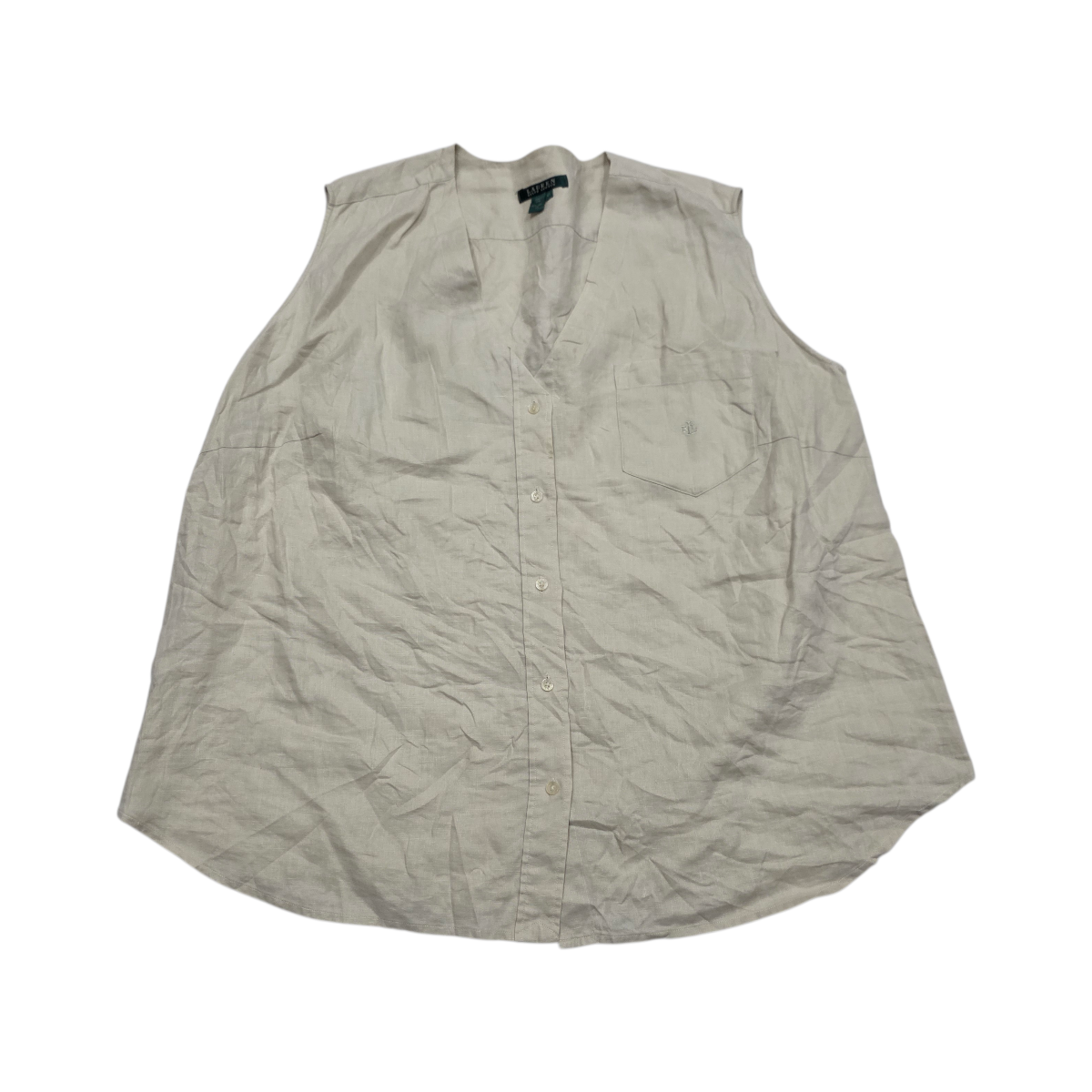 Blusa Ralph Lauren de Mujer sin mangas de Lino con botones