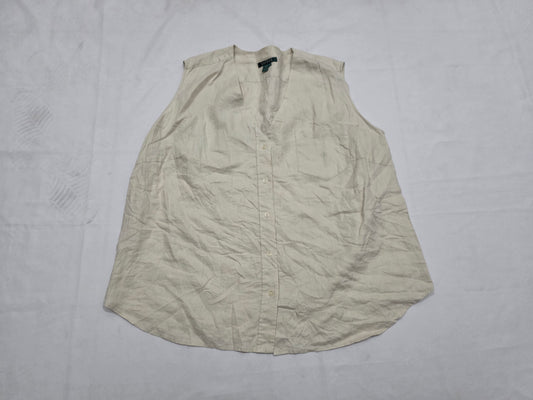 Blusa Ralph Lauren de Mujer sin mangas de Lino con botones
