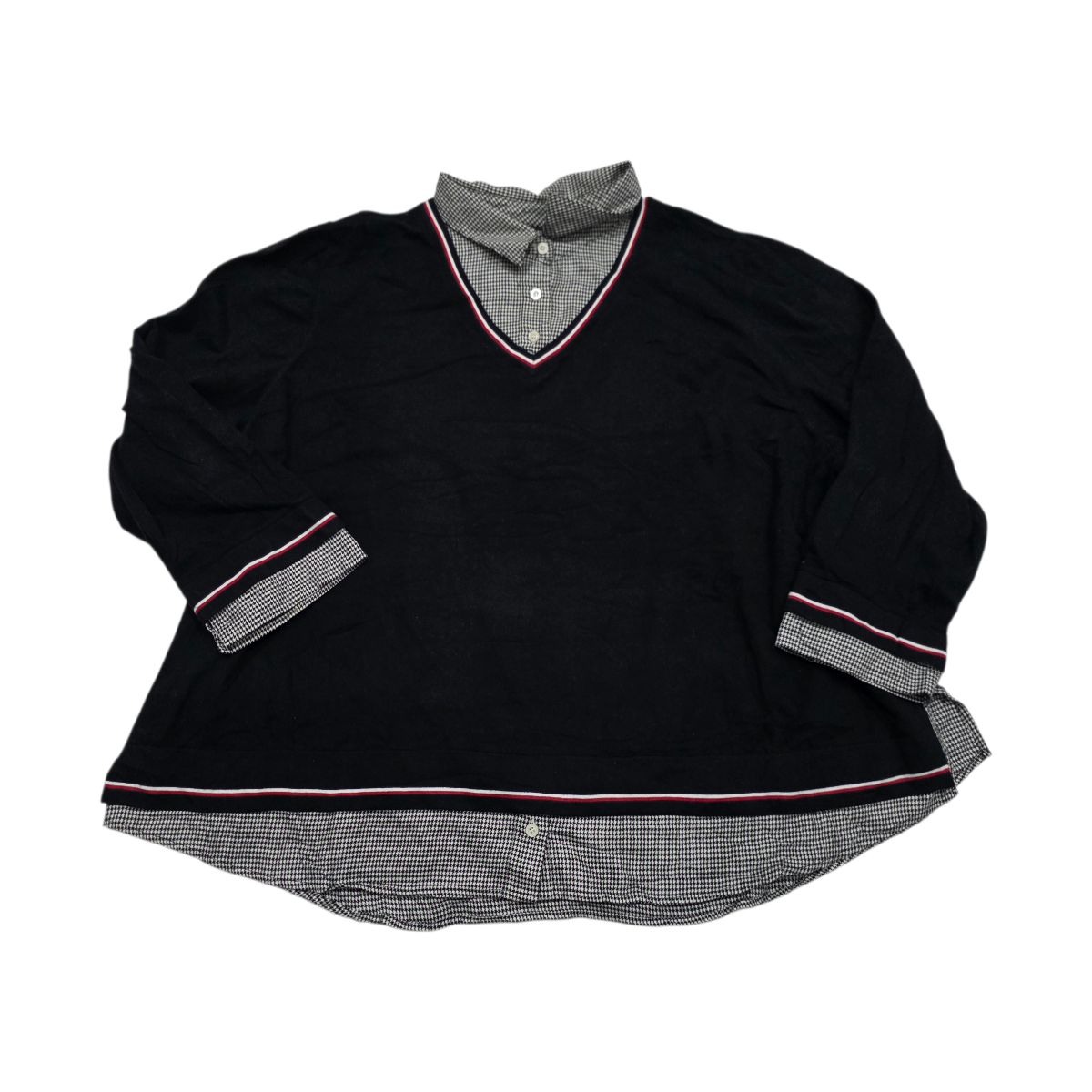 Blusa Tommy Hilfiger negra/gris de Mujer talla 3X