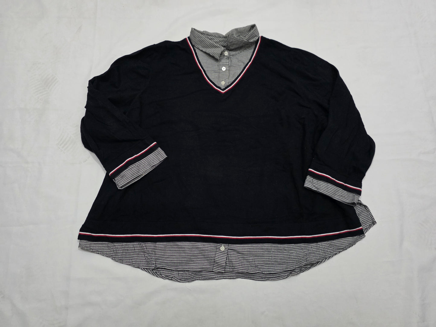 Blusa Tommy Hilfiger negra/gris de Mujer talla 3X