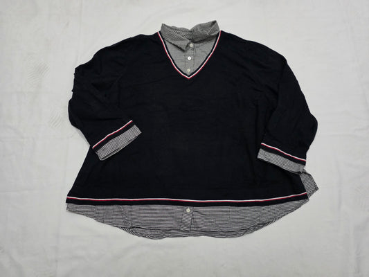 Blusa Tommy Hilfiger negra/gris de Mujer talla 3X