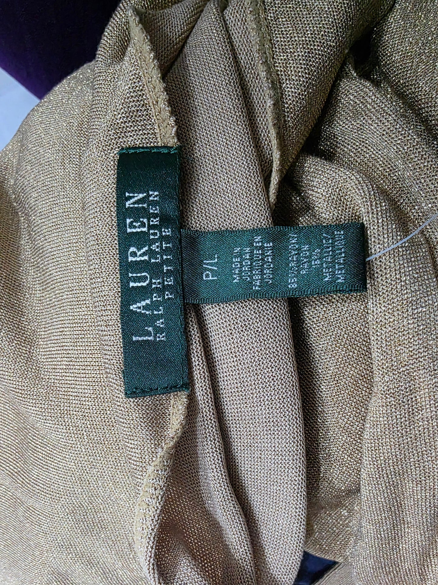 Blusa Dorada Ralph Lauren de Mujer Grande Petite lake House