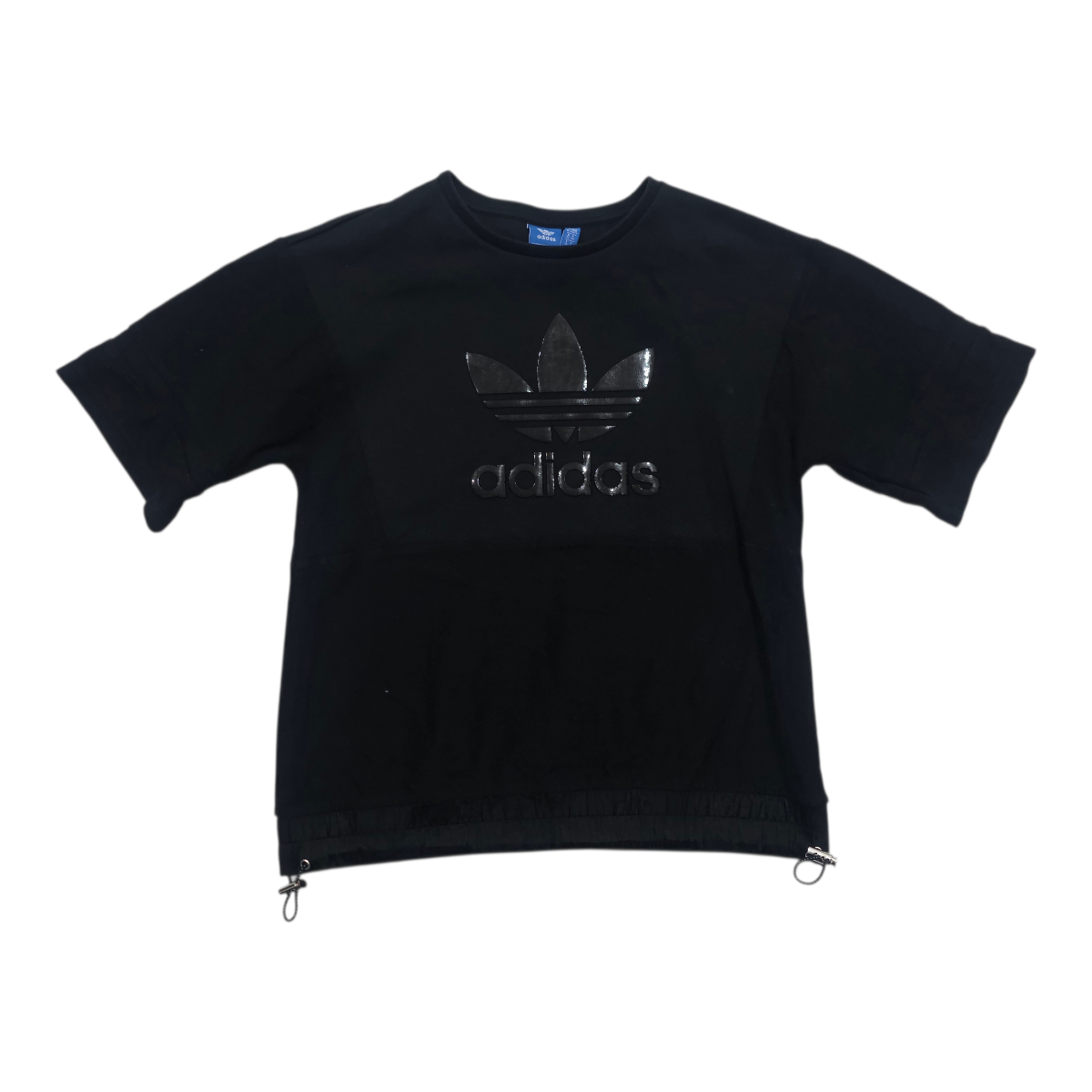 Adidas Originals Sweatshirt Negra Oversized con Cordón Ajustable Extra Chica Mujer
