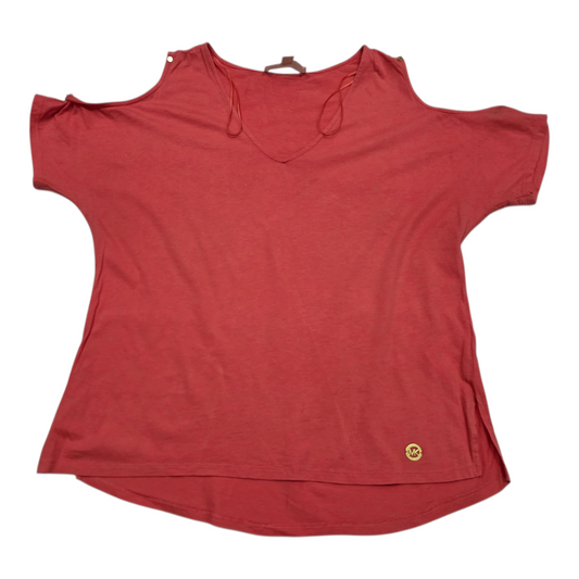Blusa Michael Kors de Mujer hombros descubiertos manga corta color coral Mediana