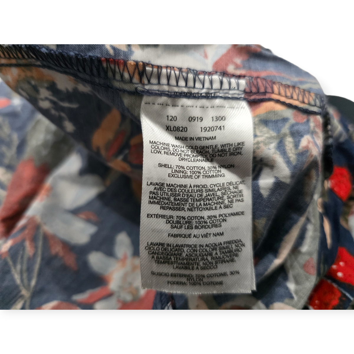 Abrigo Ligero Columbia Floral Con Capucha Talla S