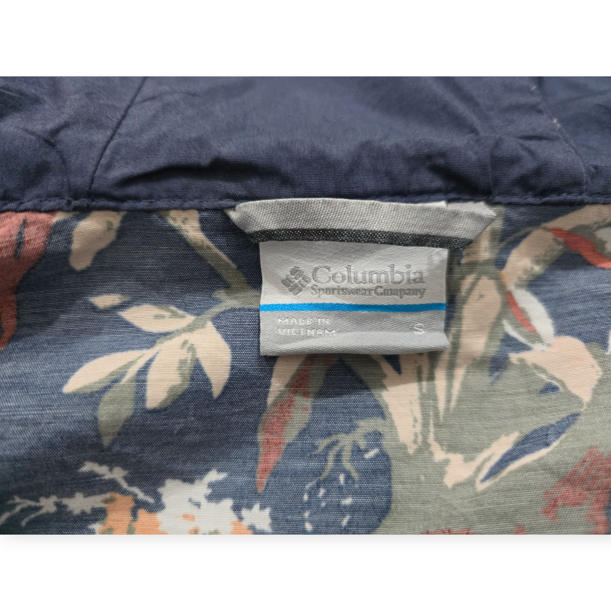 Abrigo Ligero Columbia Floral Con Capucha Talla S