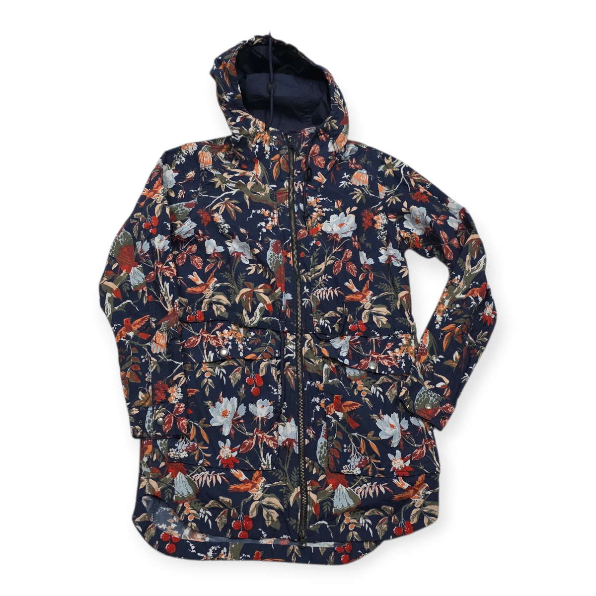 Abrigo Ligero Columbia Floral Con Capucha Talla S