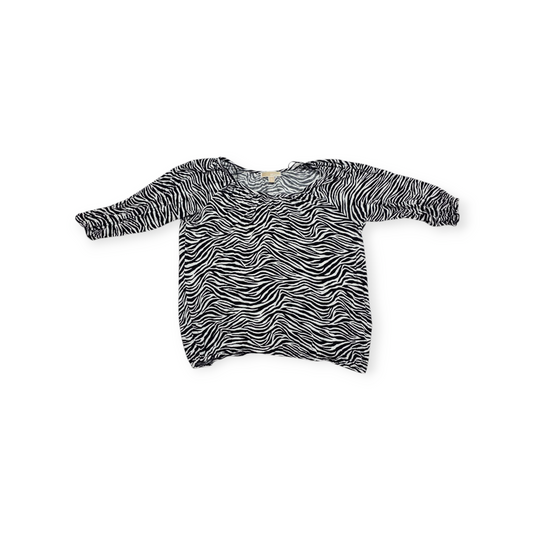 Blusa Michael Kors Xgrande Xl Animal Print Blanco Con Negro