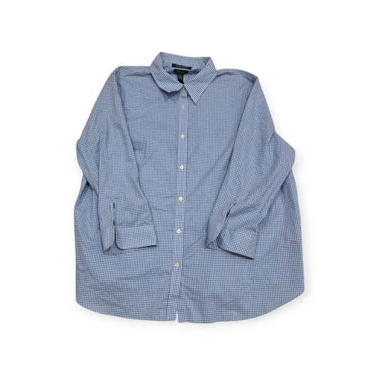 Camisa Ralph Lauren Non Iron Talla 2x Azul Cuadriculada