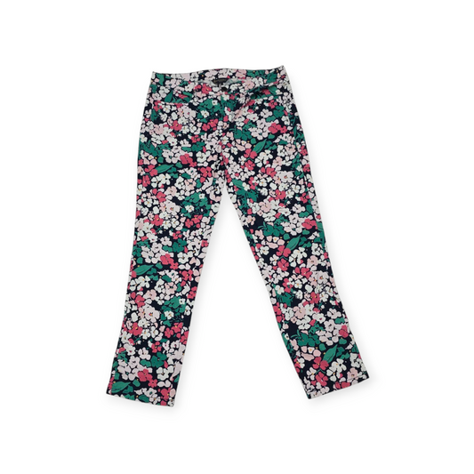 Pantalon Brooks Brothers Talla 6 Floreado Verde Con Rosa