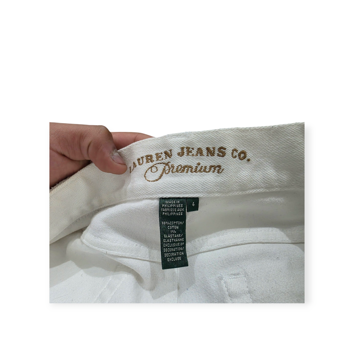 Pantalon Ralph Lauren Blanco De Mezclilla Talla 4