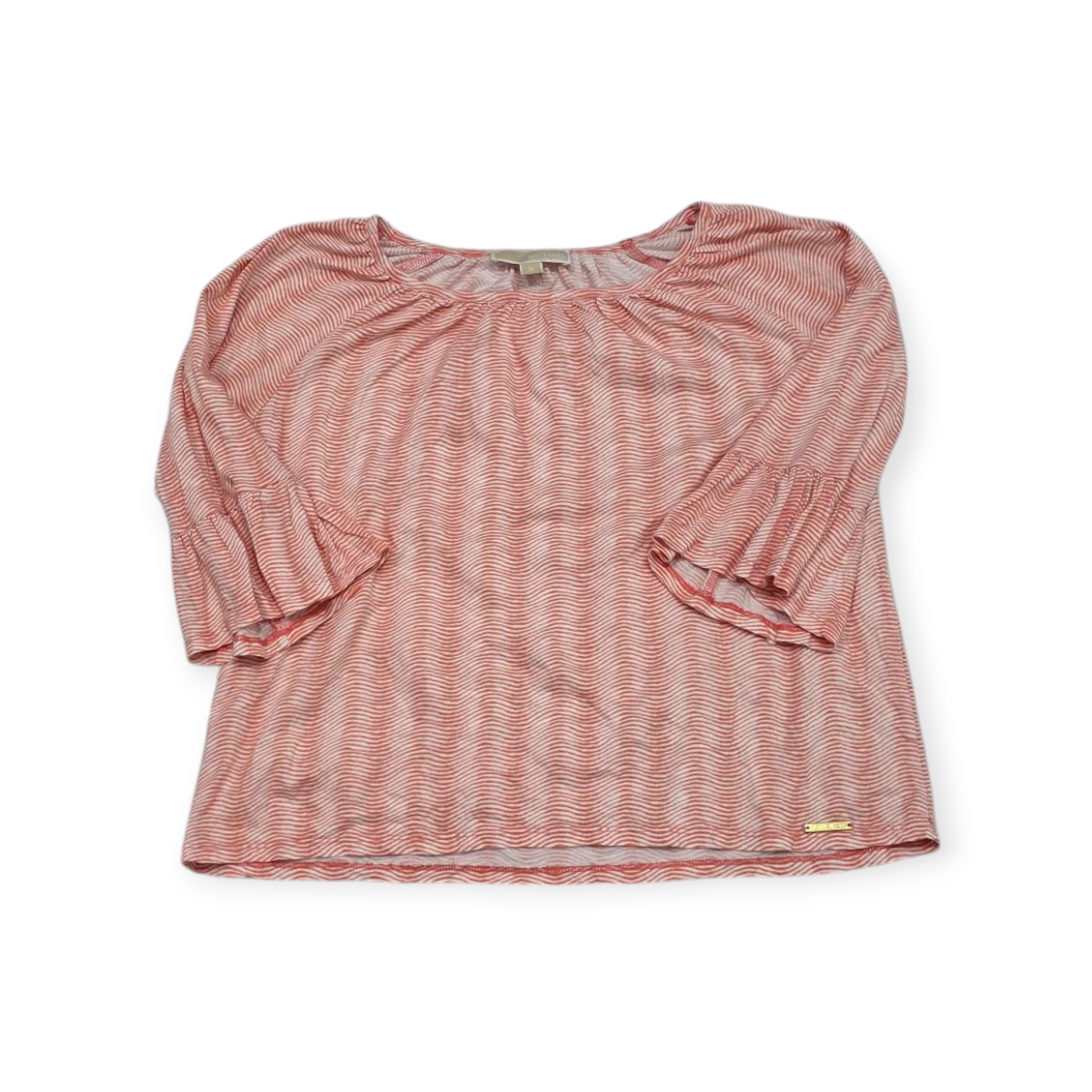 Blusa Michael Kors Mediana M Naranja Con Blanco