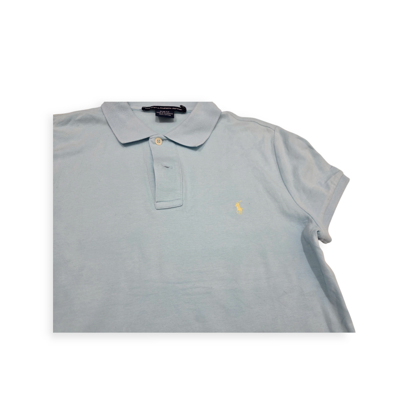 Playera Ralph Lauren Sport Grande L Azul Claro Poni Blanco