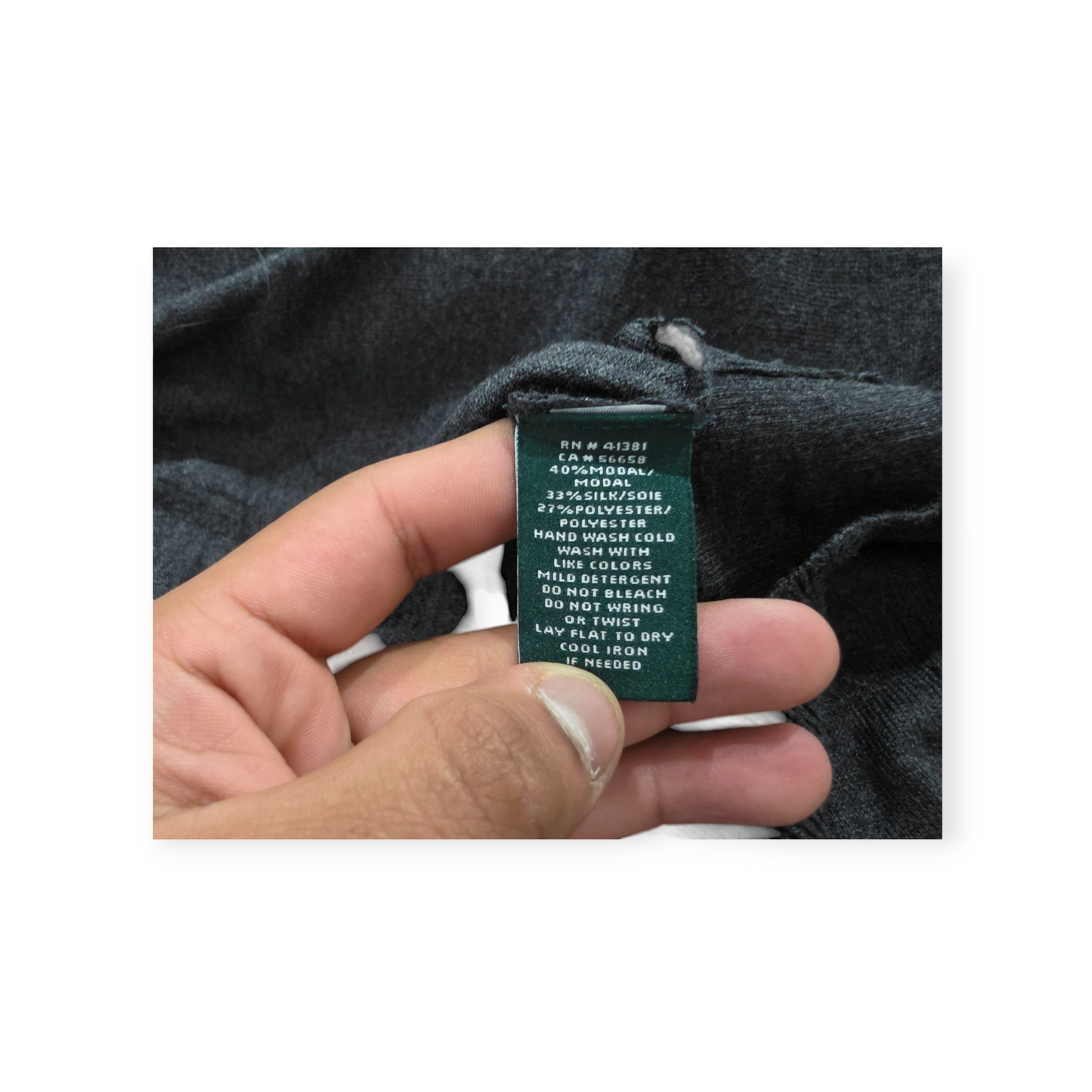 Blusa Ralph Lauren Grande L Gris Oscuro Manga Larga