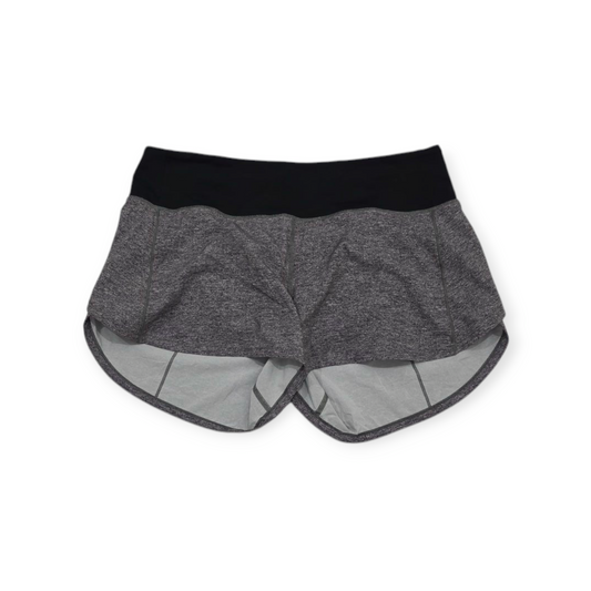 Short Lululemon Talla 8 Gris Jaspeado Con Negro