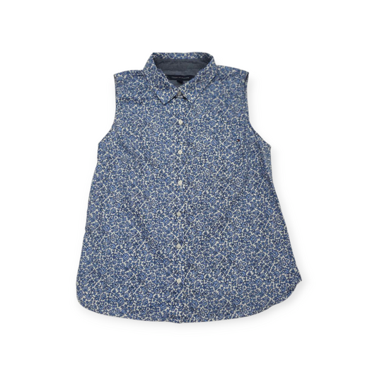 Camisa Tommy Hilfiger Mediana M Azul Floreada Sin Mangas