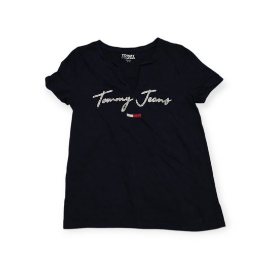 Playera Tommy Hilfiger Chico S Azul Marino Manga Corta
