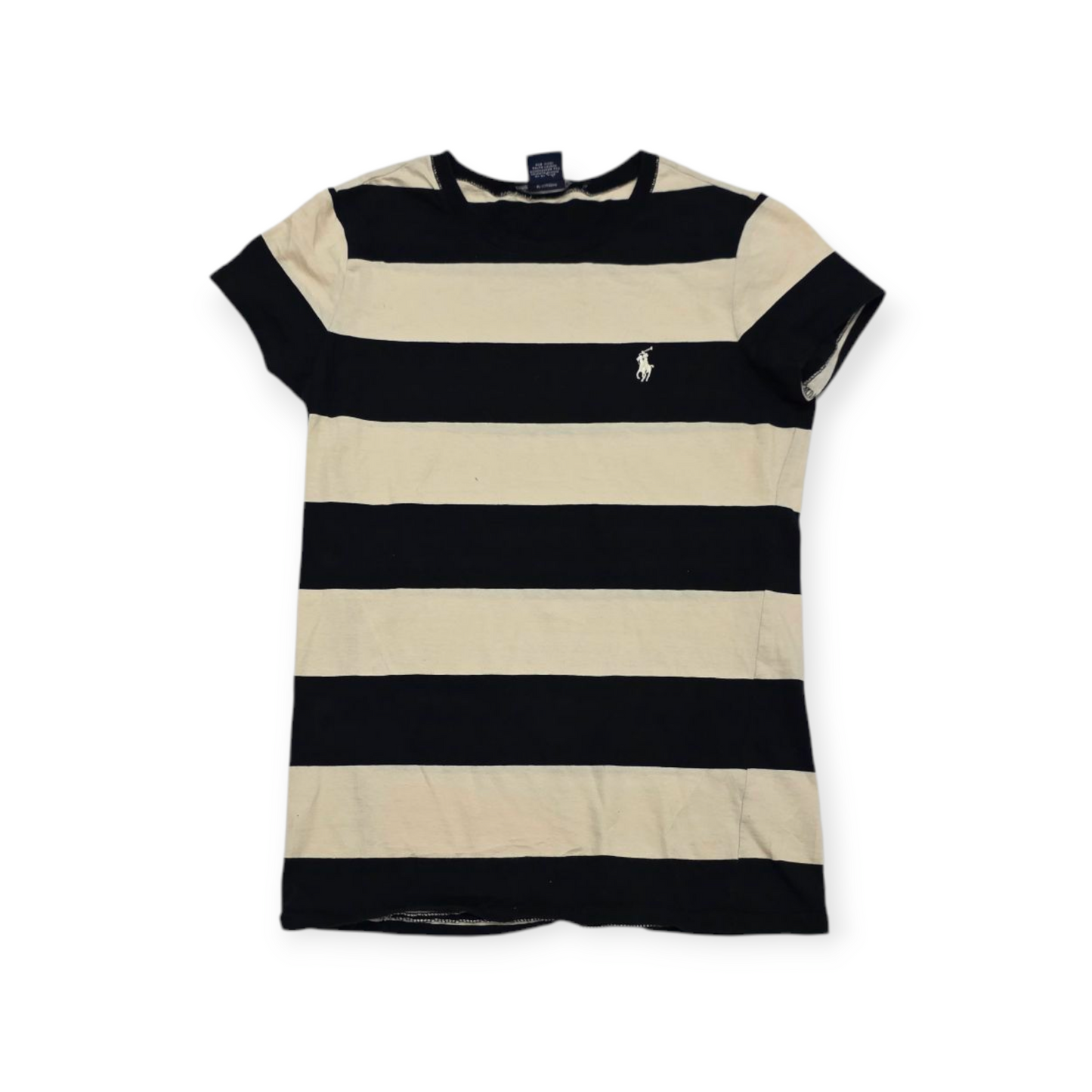 Playera Ralph Lauren Sport Mediana M Crema C/ Azul Pony Azul