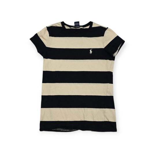 Playera Ralph Lauren Sport Mediana M Crema C/ Azul Pony Azul