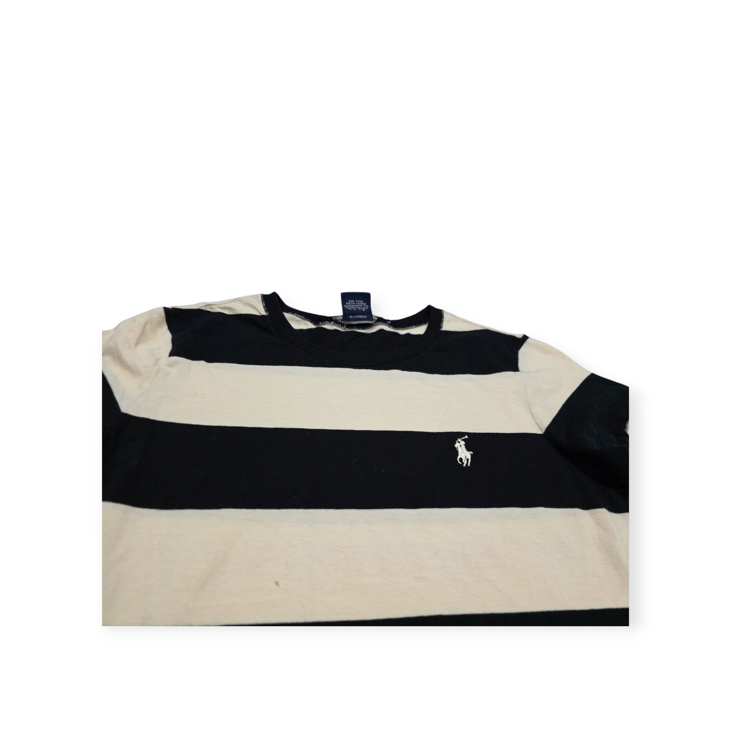 Playera Ralph Lauren Sport Mediana M Crema C/ Azul Pony Azul