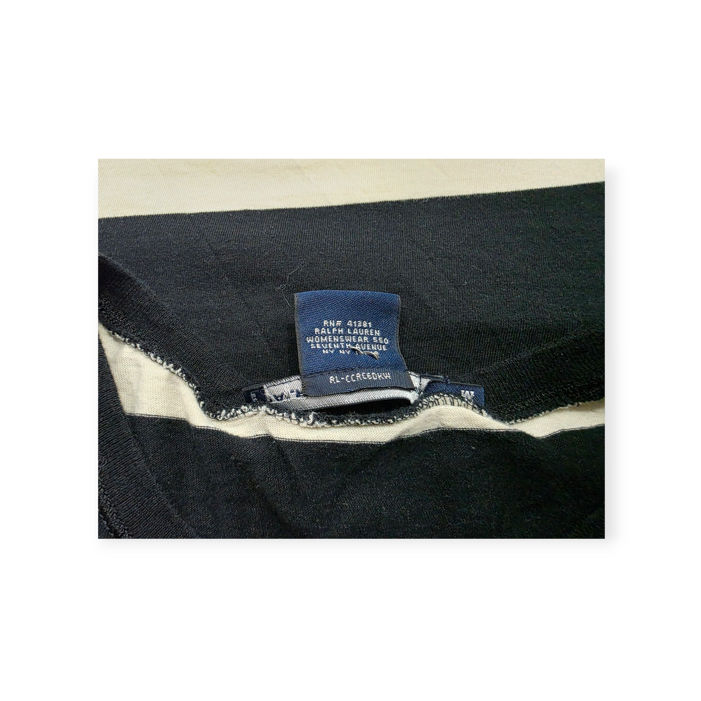 Playera Ralph Lauren Sport Mediana M Crema C/ Azul Pony Azul
