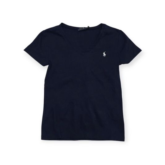 Playera Mujer Polo Ralph Lauren M Azul Marino Pony Blanco