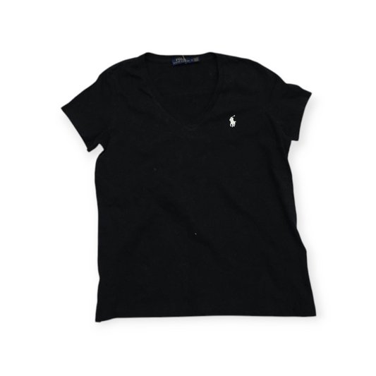 Playera Mujer Polo Ralph Lauren Mediana Negro C/pony Blanco