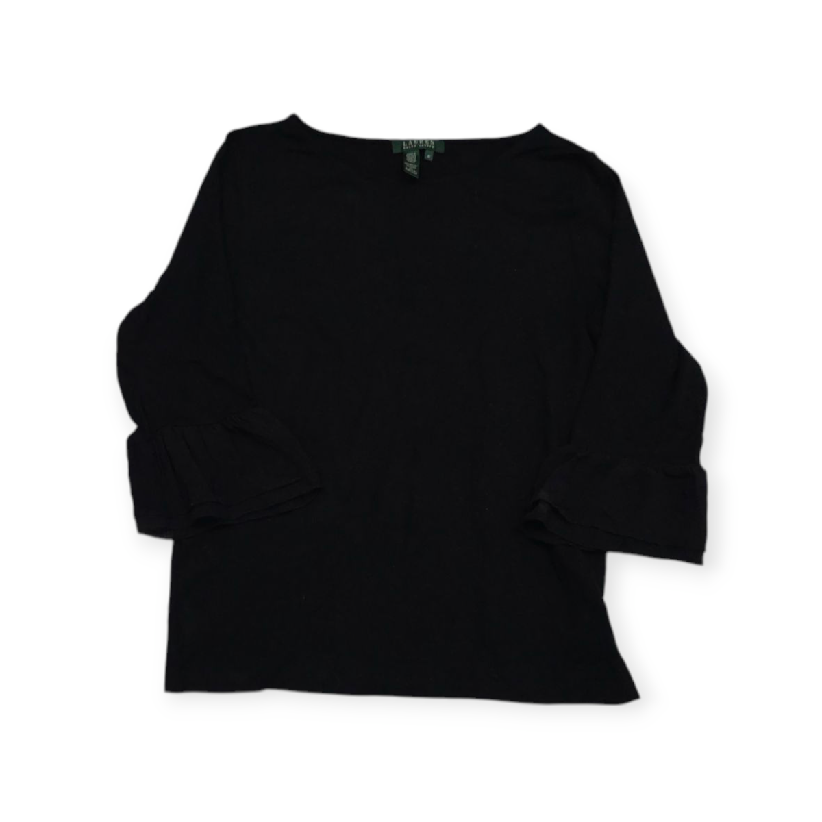 Blusa Mujer Ralph Lauren Negra Manga 3/4 Mediana M